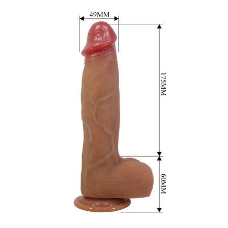 Телесный фаллоимитатор из жидкого силикона Orton - 23,5 см.